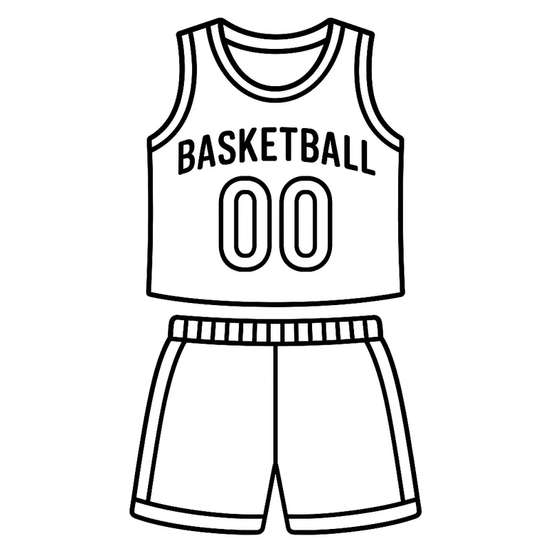 Basketball Uniform Fun Coloring Page coloring page