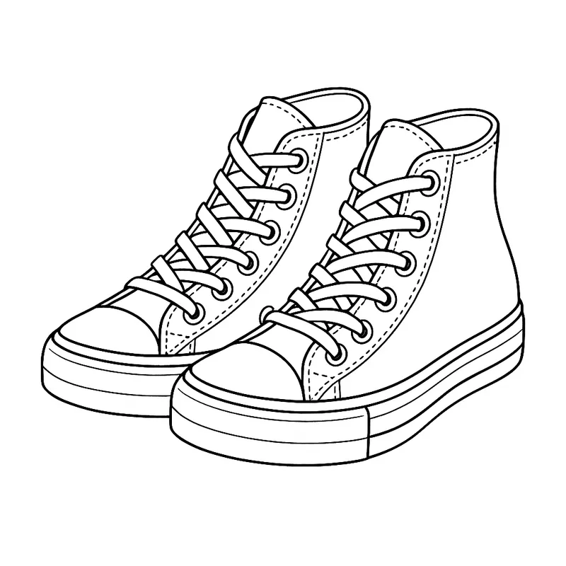 Classic Kicks Color Time Coloring Page coloring page