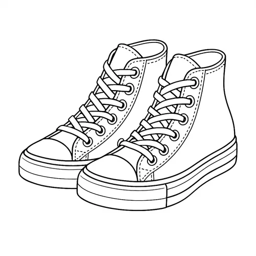 Classic Kicks Color Time Coloring Page coloring page