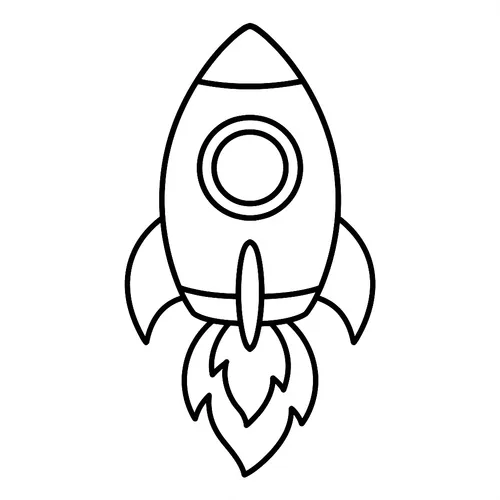 Cosmic Rocket Adventure Coloring Page coloring page