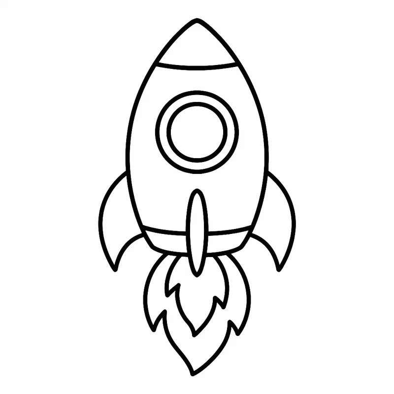 Cosmic Rocket Adventure Coloring Page coloring page
