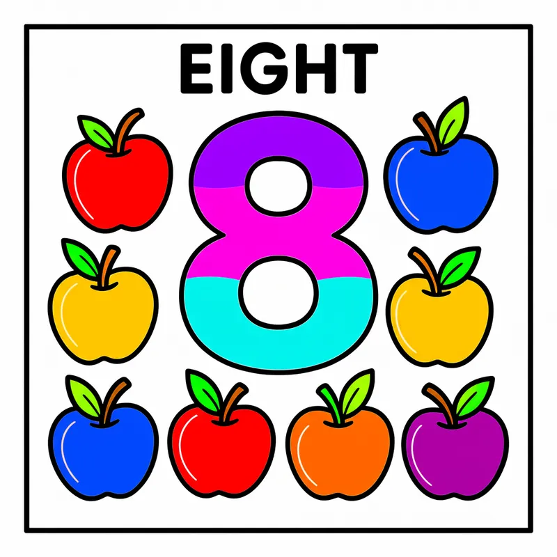 Counting Apples Number Fun Coloring Page colored reference