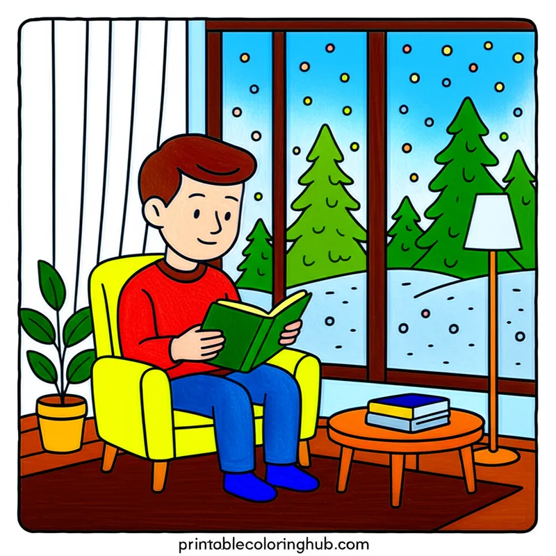 Cozy Winter Reading Nook colored reference