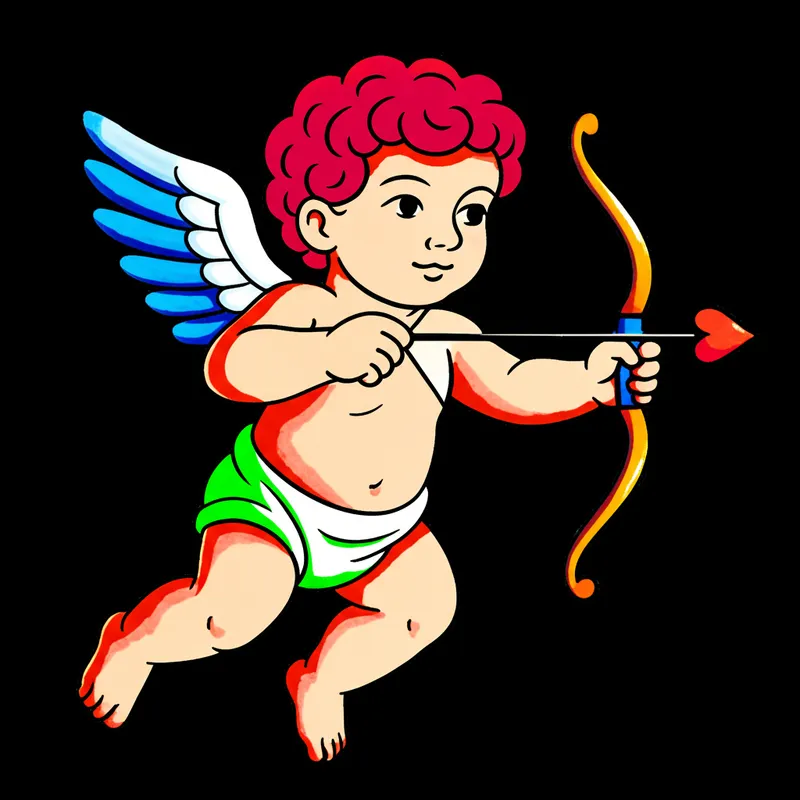 Cupid Takes Aim Coloring Page colored reference