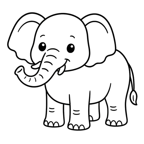 Cute Baby Elephant Coloring Coloring Page coloring page