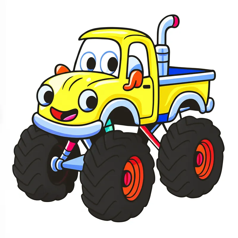 Friendly Monster Truck Smiles colored reference