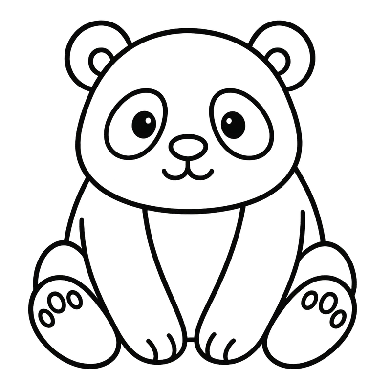 Cute Panda Pal Coloring Coloring Page coloring page