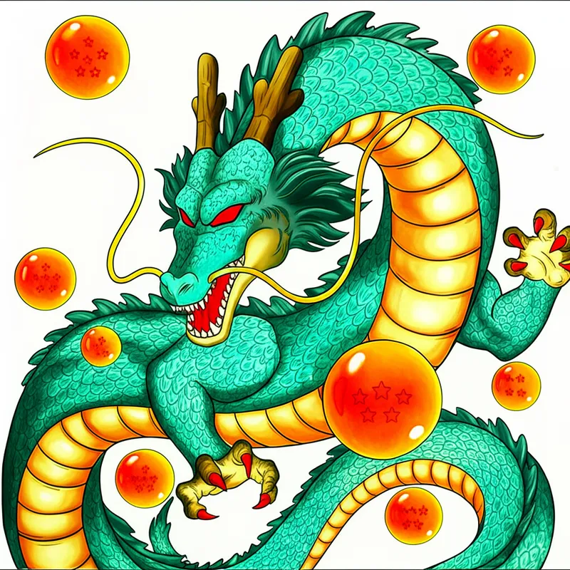 Eternal Dragon Shenron Coloring Page colored reference