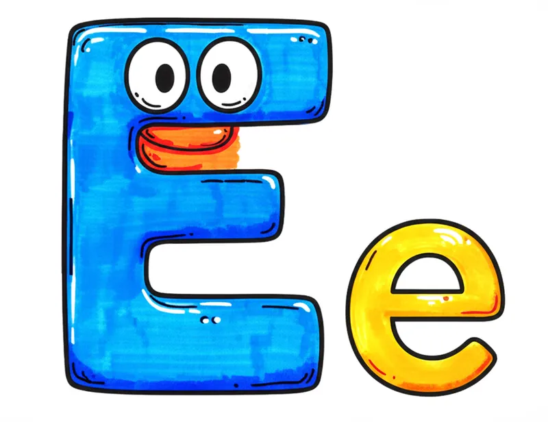 Excellent Letter E Fun Coloring Page colored reference