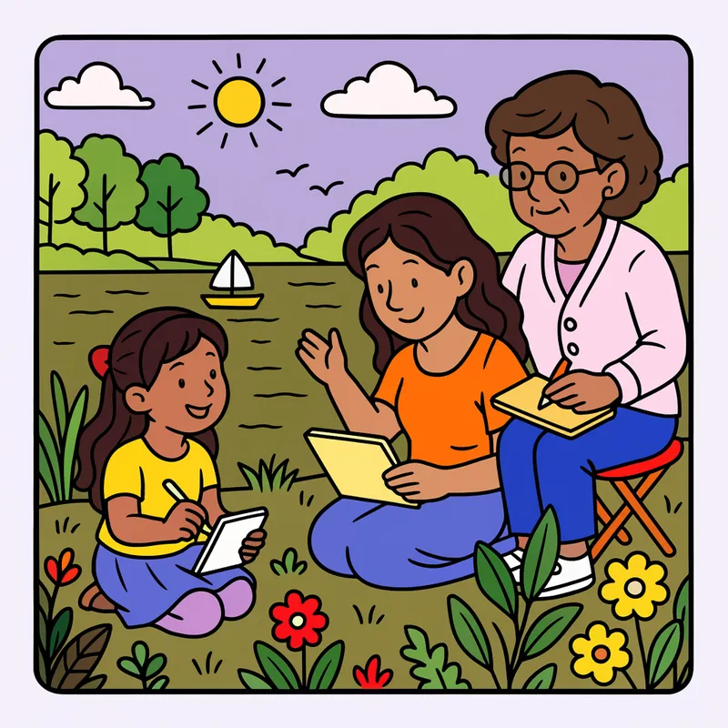 Family Art Day Out colored reference