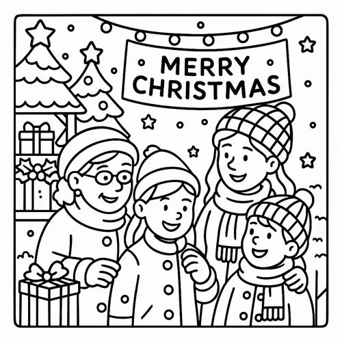Festive Family Christmas Fun coloring page