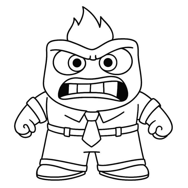 Fiery Emotion Character Page Coloring Page coloring page