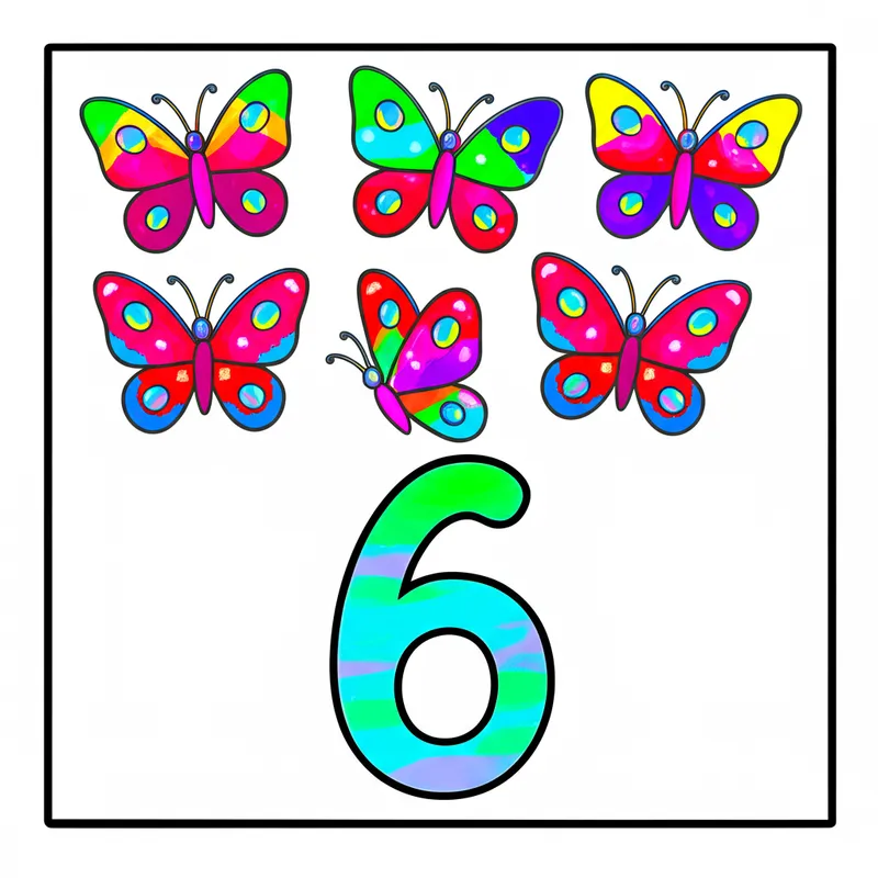 Flutterby Friends Counting Coloring Page colored reference