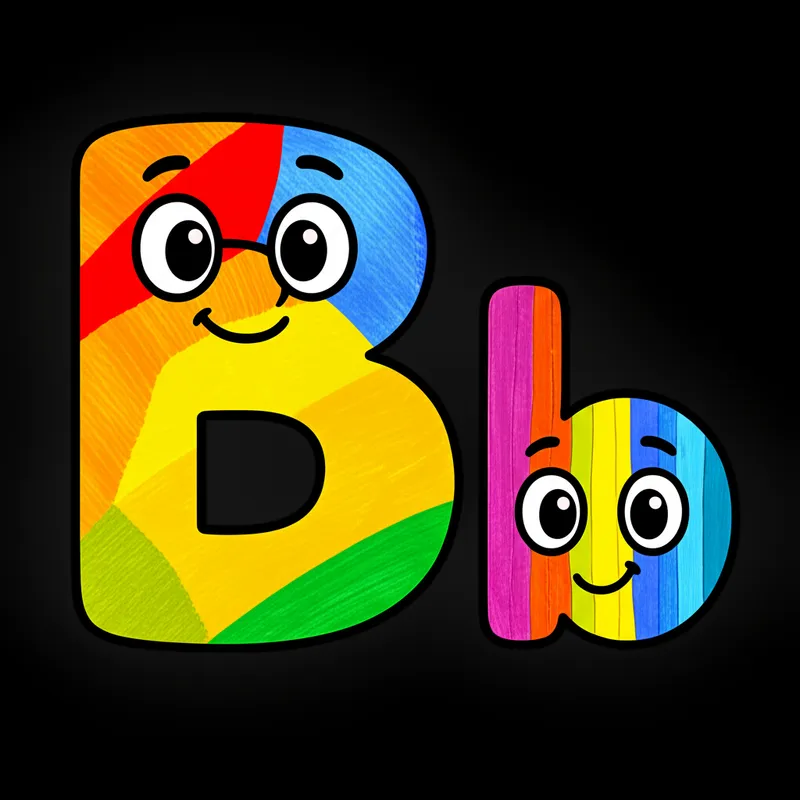 Friendly Letter B Fun Coloring Page colored reference