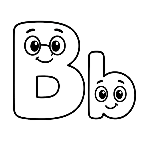 Friendly Letter B Fun Coloring Page coloring page