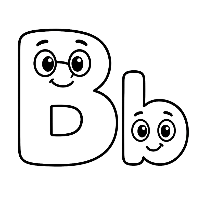 Friendly Letter B Fun Coloring Page coloring page