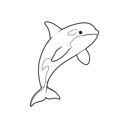 Friendly Leaping Orca Coloring Page coloring page