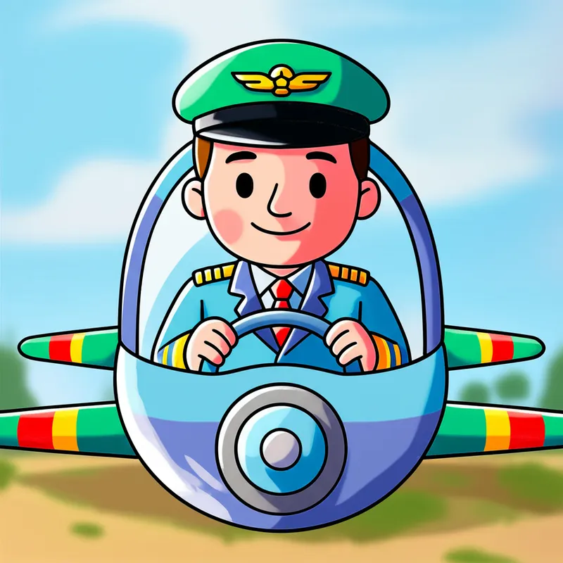 Friendly Sky Captain Coloring Page colored reference