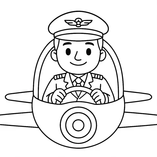 Friendly Sky Captain Coloring Page coloring page
