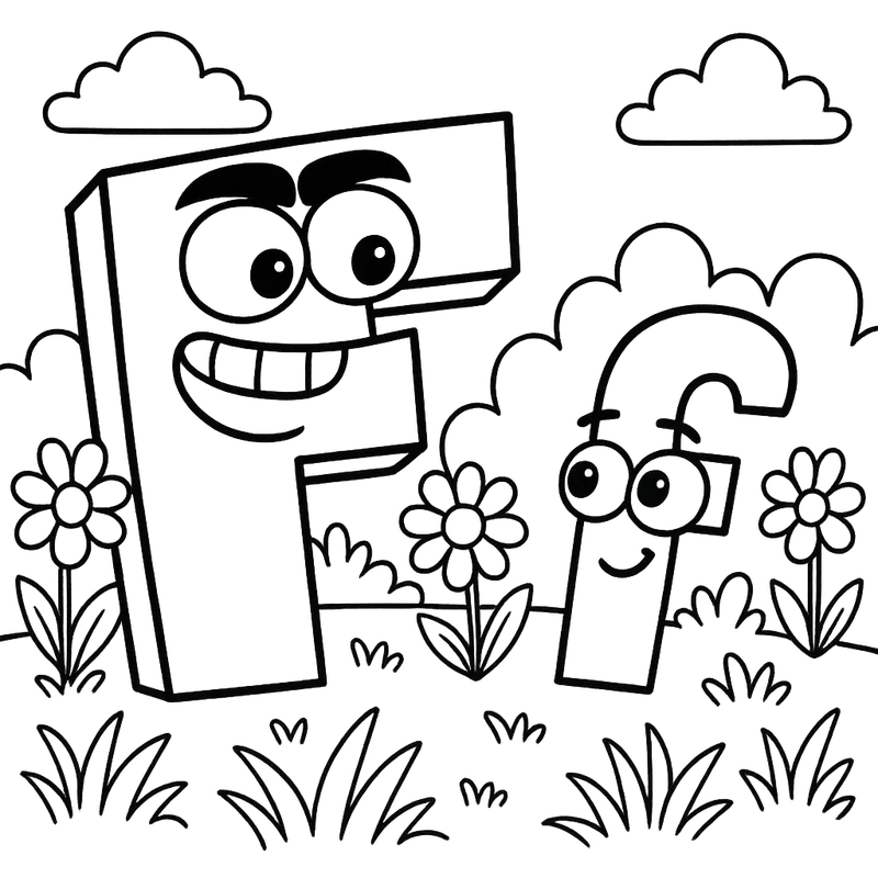 Fun With Letter F Coloring Page coloring page