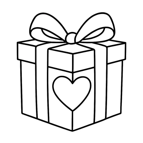 Gift Of Love Box Coloring Page coloring page