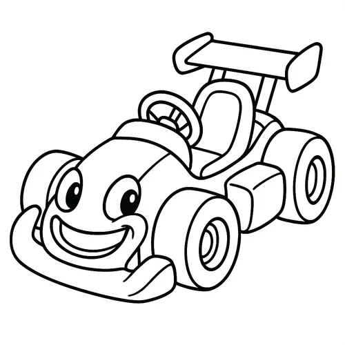 Friendly Go-Kart Racer coloring page