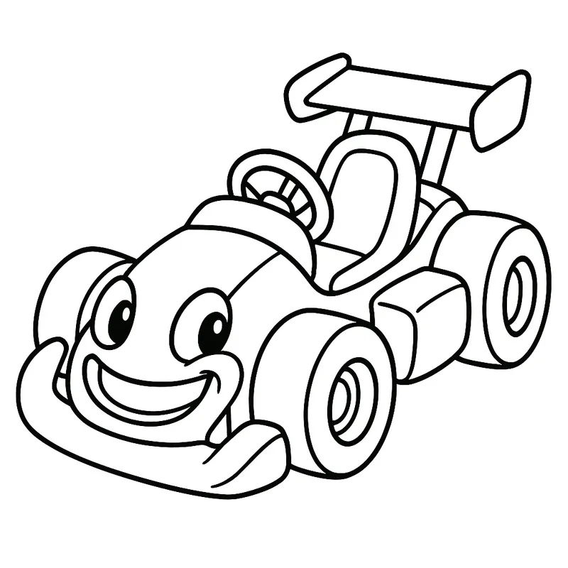 Friendly Go-Kart Racer coloring page