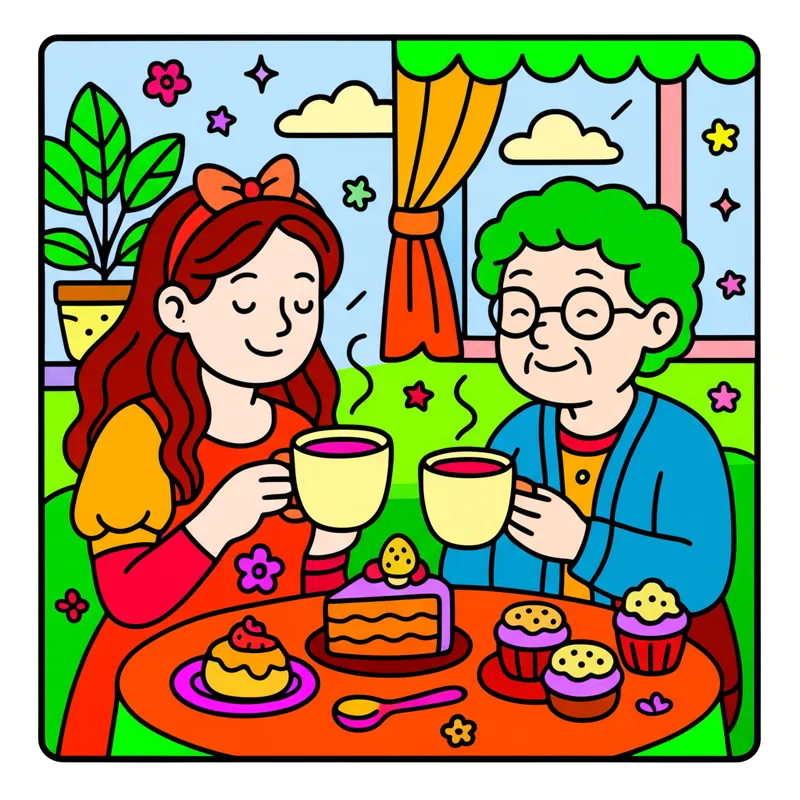 Grandma's Sweet Tea Time colored reference