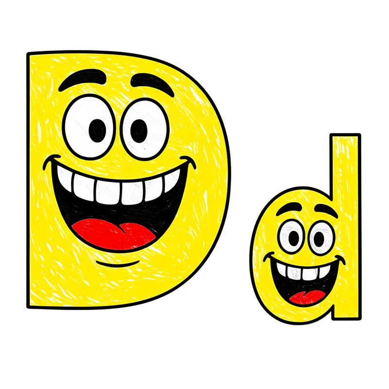 Happy Letter D Duo Coloring Page colored reference