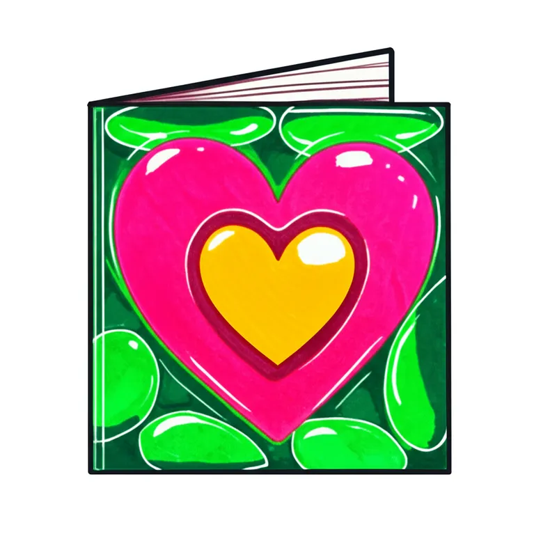 Heartfelt Greeting Card Coloring Page colored reference