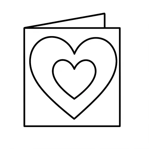 Heartfelt Greeting Card Coloring Page coloring page