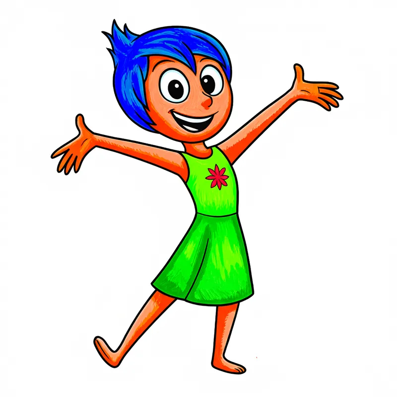 Radiant Joy Spreading Happiness Coloring Page colored reference