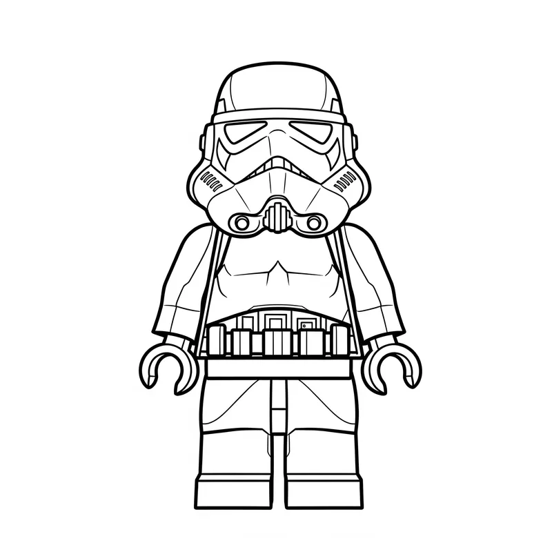 LEGO Stormtrooper Ready for Duty Coloring Page coloring page