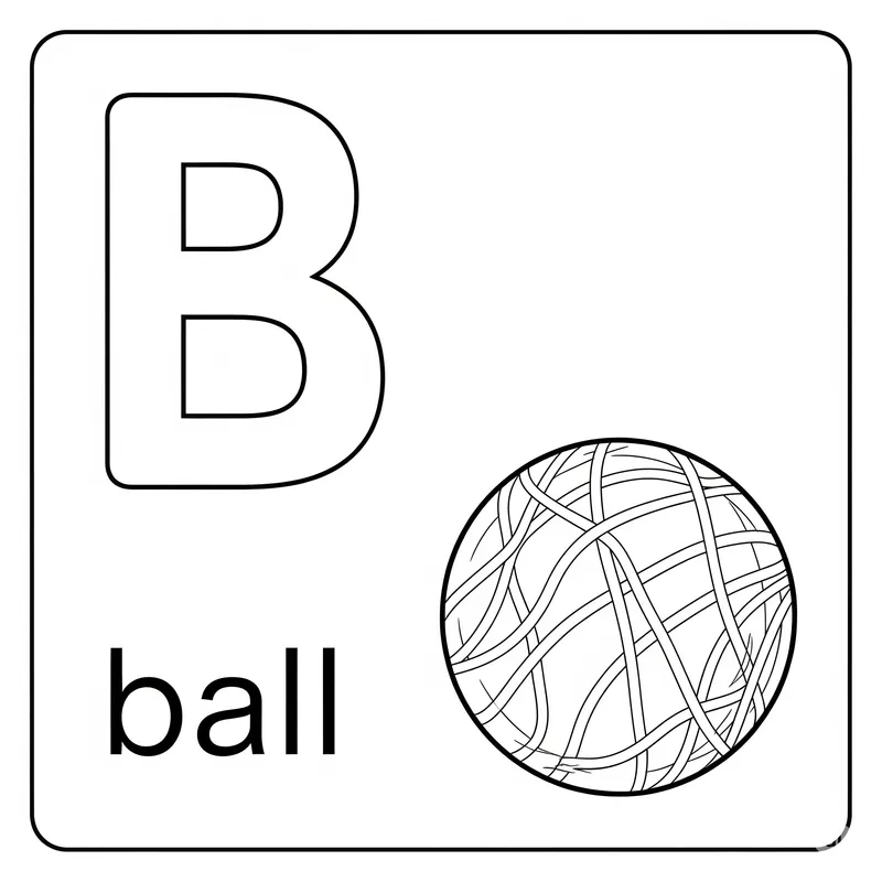 Learn B with a Ball Coloring Page coloring page