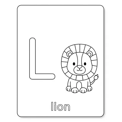 Letter L Lion Learning Coloring Page coloring page
