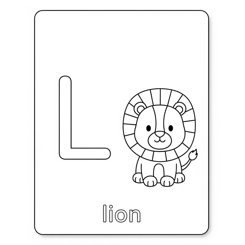 Letter L Lion Learning Coloring Page coloring page