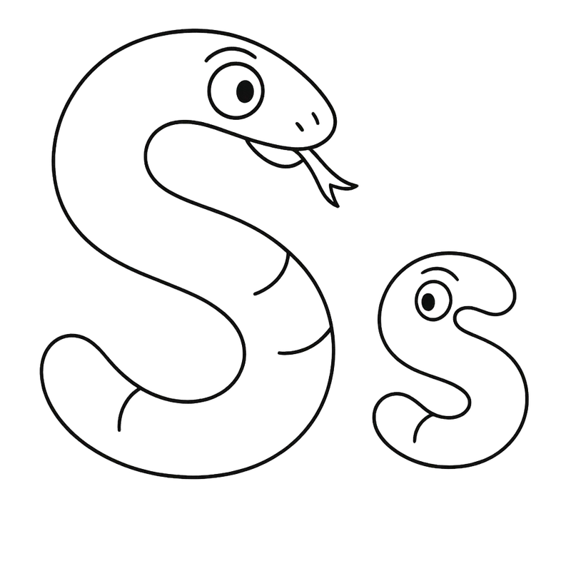 Slithering S Snake Style Coloring Page coloring page