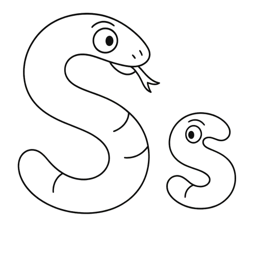 Slithering S Snake Style Coloring Page coloring page