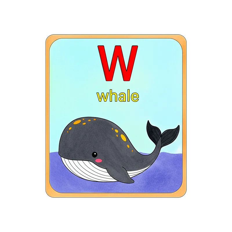 Letter W Whale Fun Coloring Page colored reference