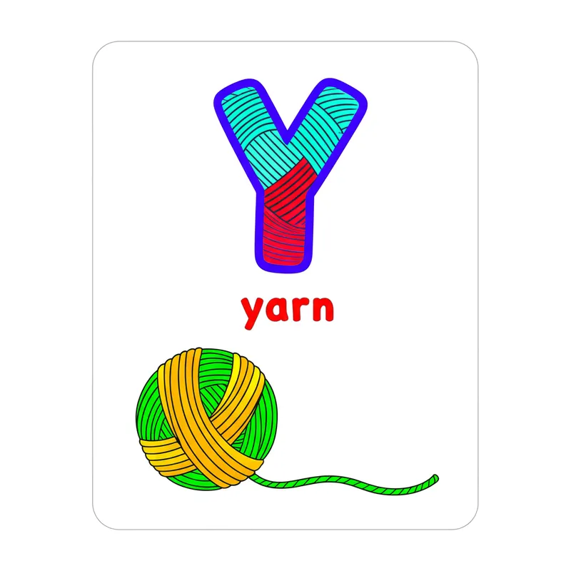 Letter Y for Yarn Coloring Page colored reference