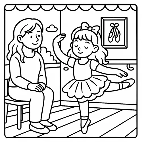 Little Ballerina's Recital coloring page