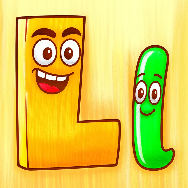 Lovely Letter L Friends Coloring Page colored reference