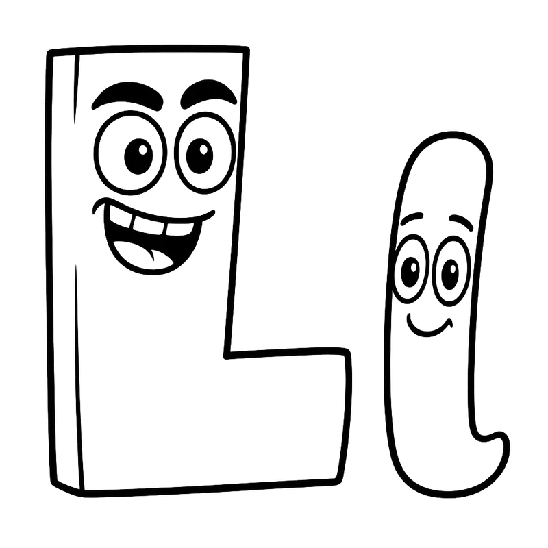 Lovely Letter L Friends Coloring Page coloring page