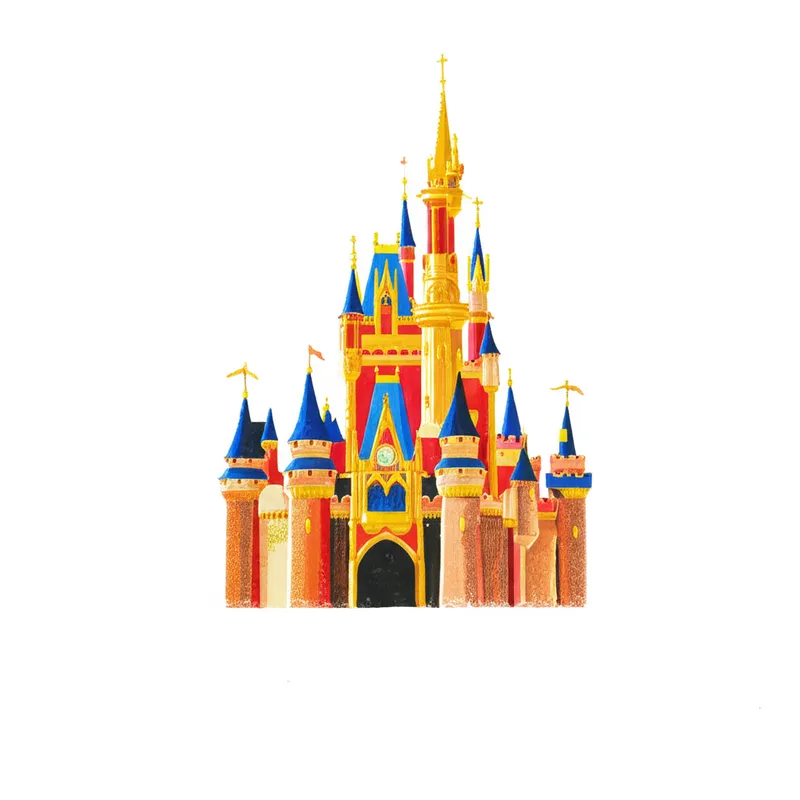 Majestic Fairy Tale Castle Coloring Page colored reference