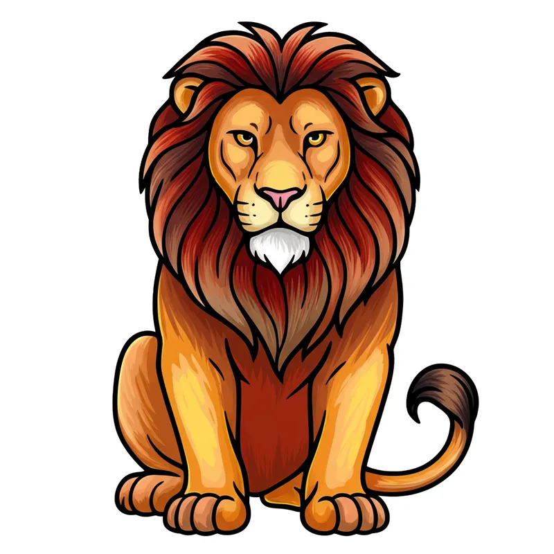 Majestic Lion Coloring Page colored reference