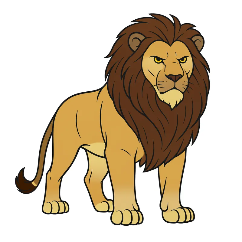 Majestic Lion Outline Coloring Page colored reference