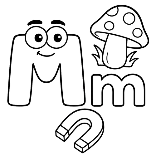 Marvelous M Learning Adventure Coloring Page coloring page