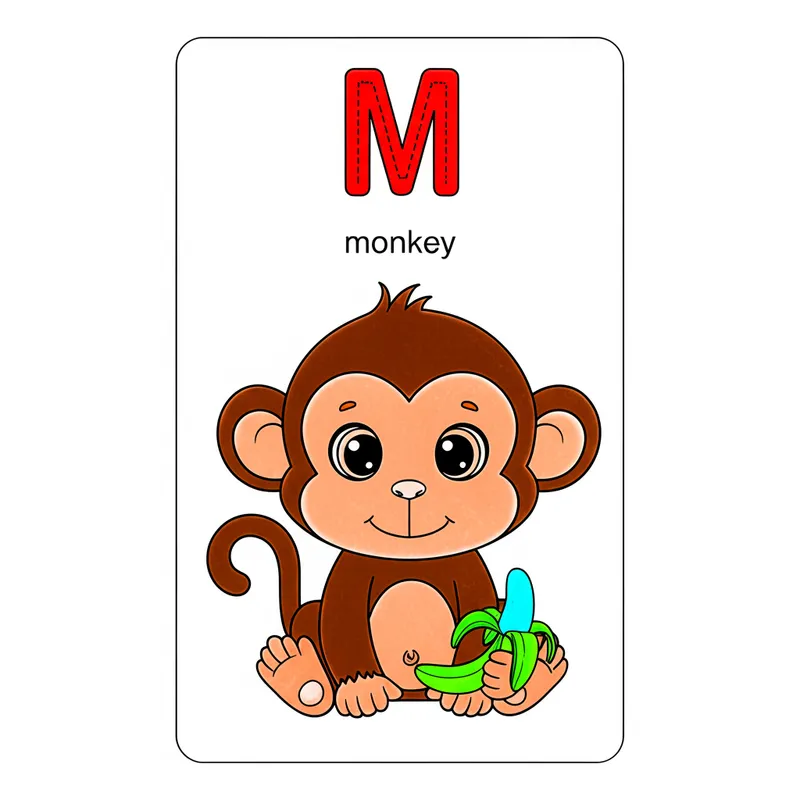 Marvelous Monkey Alphabet Fun Coloring Page colored reference