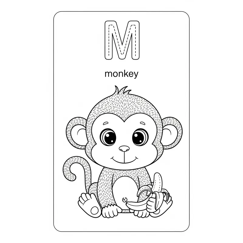 Marvelous Monkey Alphabet Fun Coloring Page coloring page