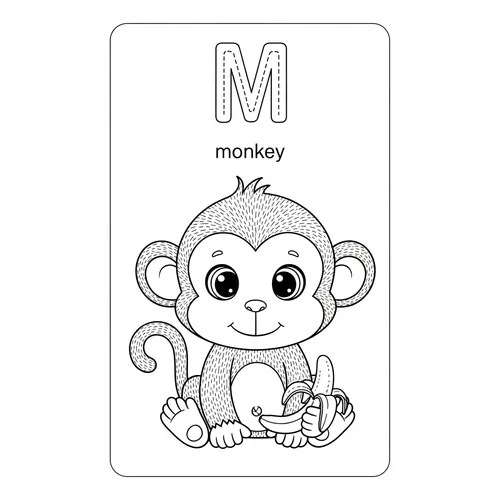 Marvelous Monkey Alphabet Fun Coloring Page coloring page